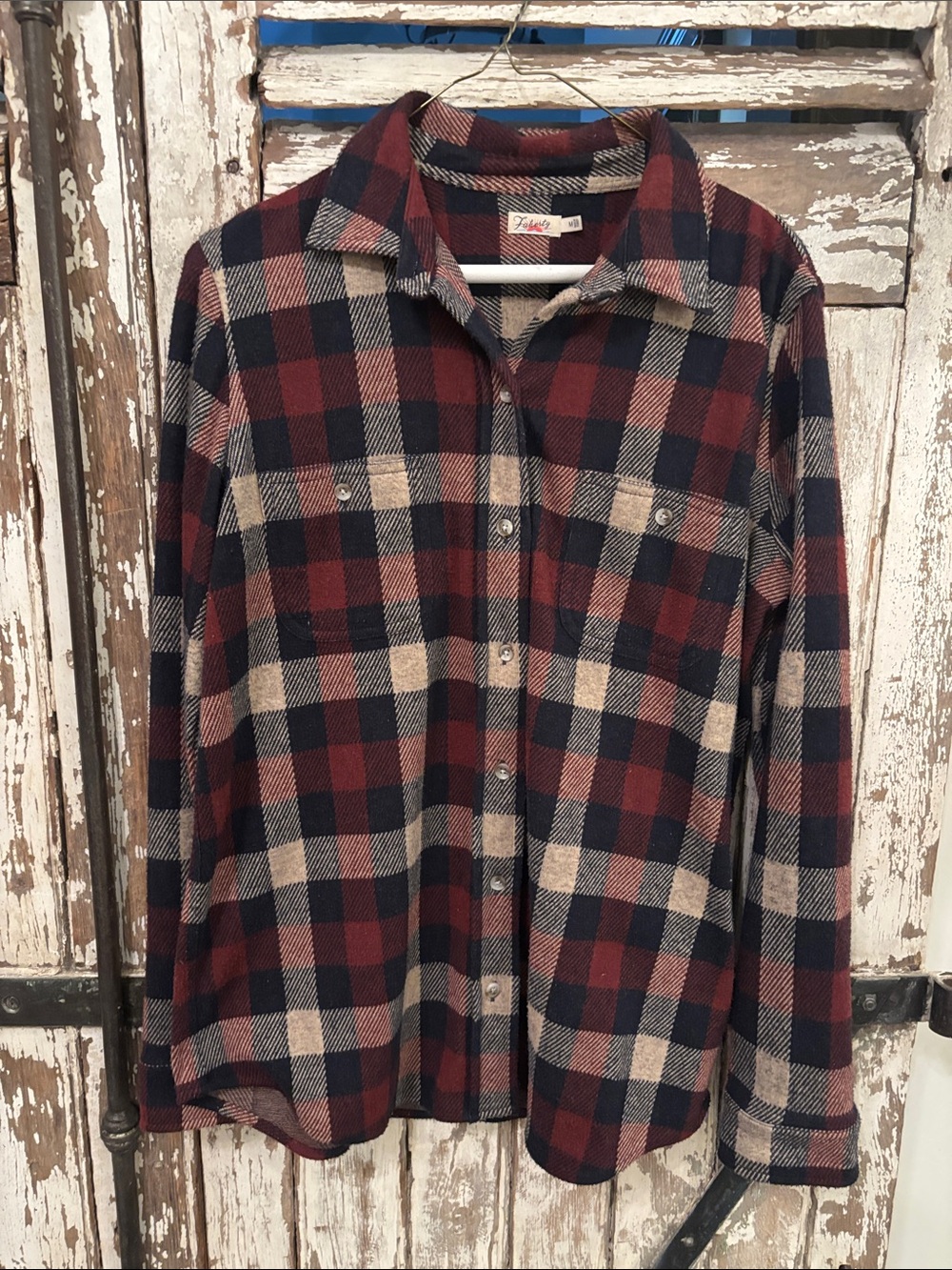 Women’s Faherty plaid Button-Up Shirt - Burgundy/Navy/Cream